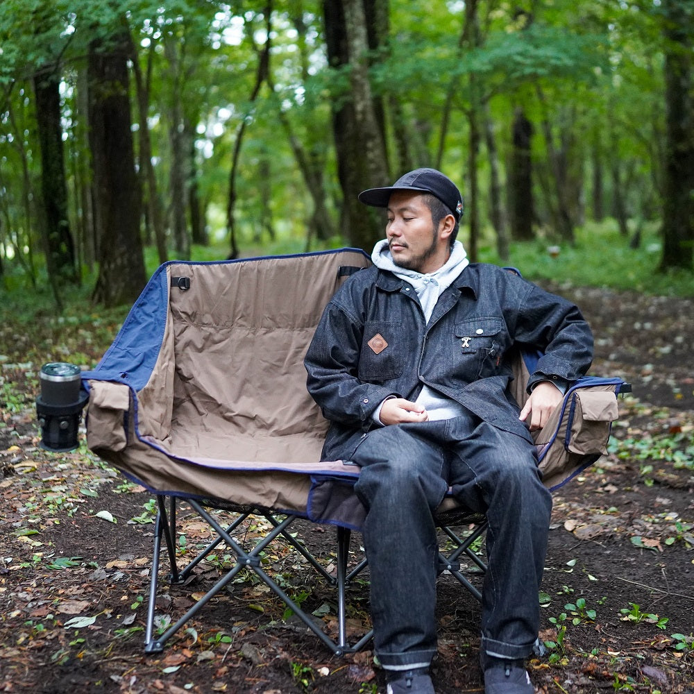 60/40 CLOTH TWIN SOFA CHAIR (BROWN)