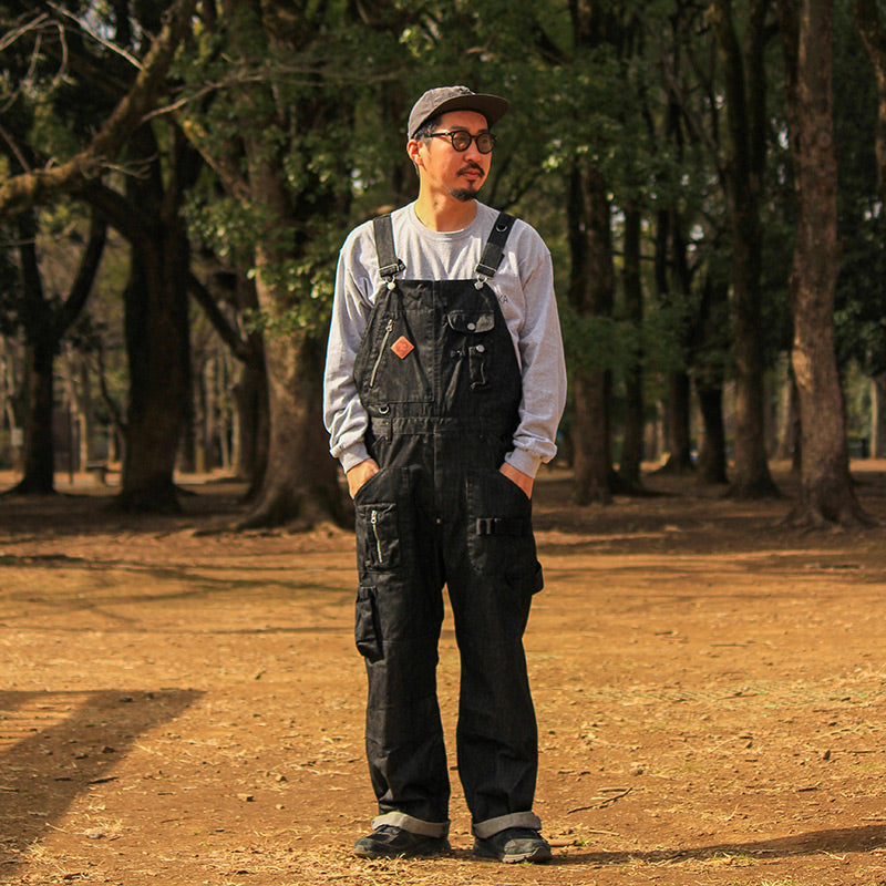 HIASOBI CAMPER BIG BEN OVERALL BLACKDENIM