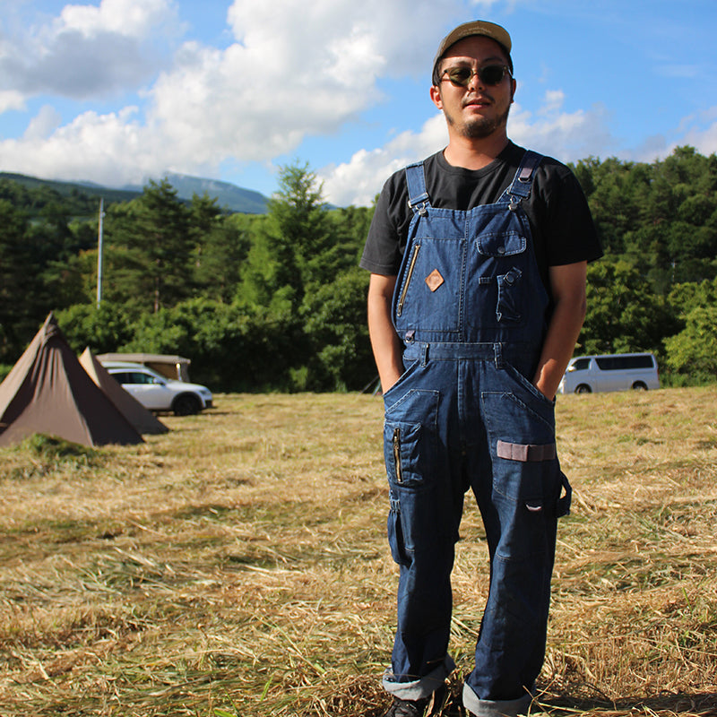 HIASOBI CAMPER BIG BEN OVERALL BLACKDENIM